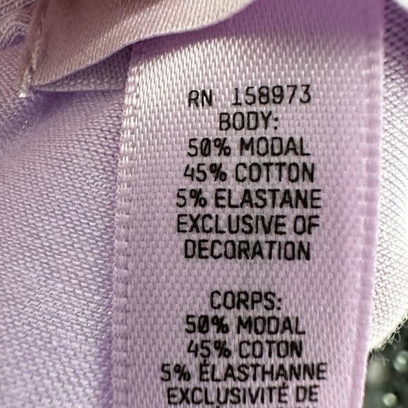 SKIMS Modal Soft Lounge Long Sleeve T Shirt Top Lilac Purple XS Extra‎ Small New - Picture 5 of 5